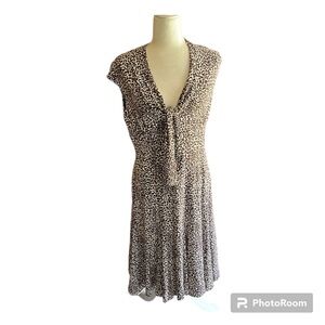 Talbots Vintage Y2K Leopard Print Fit and Flare Dress Size 10